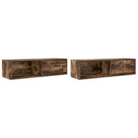 muebles de tv 2 uds  mueble de salon  mesa de tv madera ingenieria color roble 100x31x255cm