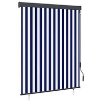 estor enrollable de exterior azul y blanco 140x250 cm vidaxl