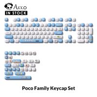 juego de teclas akko de 136 teclas con diseno de animales teclas pbt con sublimacion de tinta perfil mog kawaii para teclado mecanico personalizado