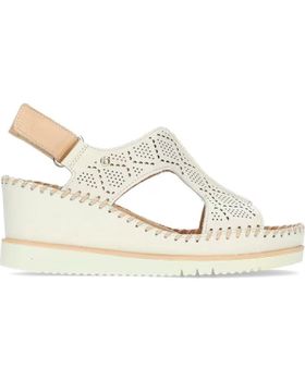 de PIKOLINOS PIKOLINOS SANDALIA DE CUÑA PERFORADA W3Z-1775C1 BLANCO NATA