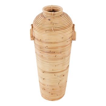 Jarrón Decorativo De Ratán 50 Cm Natural Estilo Boho Rústico Elatia