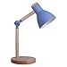 BEL AIR HOME - Lámpara Flexo de Escritorio TEACHER 1xE-27 - Madera y Metal - Diseño Moderno y Elegante para Oficinas y Escritorios de Casa - Altura de 47cm (No Incluye Bombilla) (AZUL)