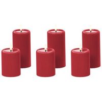 conjunto de 6 decoraciones de navidad led para interiores vela accesorio de parafina rojo noisette