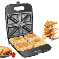 aigostar dylan - sandwichera xxl para 4 sandwiches 1400w recubrimiento antiadherente almacenamiento vertical libre de bpa