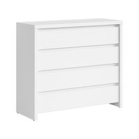 comoda 4 cajones tableros de aglomerado laminados blanco mate
