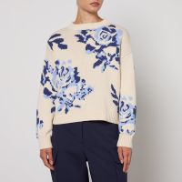 weekend max mara fabian cotton-blend intarsia-knit jumper - s