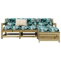 conjunto de sofas de jardin 4 uds  mueble jardin mesa y sillas madera de pino impregnada cfw787003