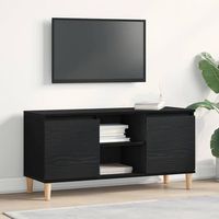 vidaxl gabinete de tv 102 x 35 x 50 cm roble negro