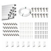 eurohang pack colgar cuadros sin agujeros 12m guias aluminio plata mate con 14 colgadores rm nylon cuelga cuadros sin clavos hogar oficina