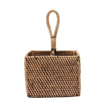 Cesta de ratán en marrón 18x18x29 cm
