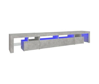 Mueble tv - mesa de tv con luces led gris hormigón 260x36,5x40 cm