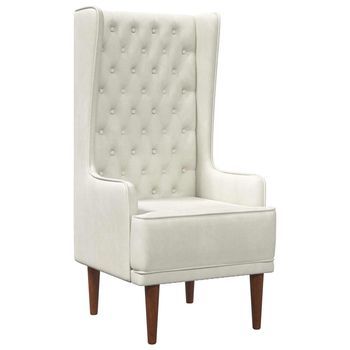 Silla De Respaldo Alto Con Capitoné Con Botones Crema Vidaxl