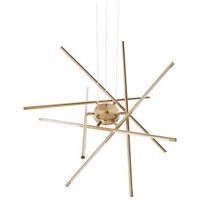 lampara colgante led decorativa geometrica diseno suspendido de metal dorado palun
