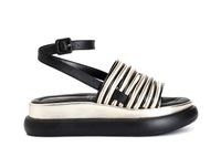 sandalias piel multitiras multi black