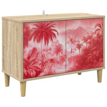 Mueble De Tv Aachen 69 X 33 X 50 Cm Sonoma Madera De Ingeniería Vidaxl
