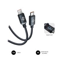 cable usb-c subblim optimus 1 m 60 w nylon trenzado 480 mbps negro