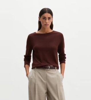 Marc O'Polo para mujer. 5000008635 Jersey de punto slim granate (XL), Casual, Lana, Manga larga