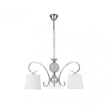 Lampara bogota 3xe14 cromo pantalla blanca regx57x57 cm