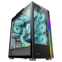 caja e-atx torre gaming mars gaming mc-ult xxl black frontal y lateral de cristal templado sin fuente de alimentacion