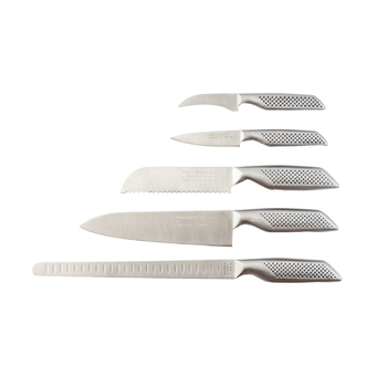 Juego De Cuchillos De Cocina Monoblock En Acero Inoxidable (5 Piezas) Holstein, 5 Cuchillos De Cocina Profesionales (19 Cm, 20 Cm, 25 Cm, 33 Cm Y 39,5 Cm)