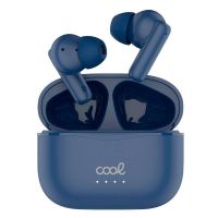auriculares cool bound inalambricos bluetooth hi-fi con pantalla led y carga tipo-c azul marino