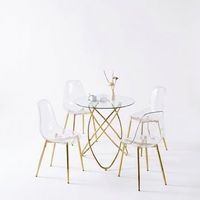 conjunto de comedor juego de comedor 5 piezas mesa y 4 sillas respaldo alto patas doradas 120x80x75 cm terciopelo y metal gris y dorado