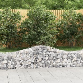 Cestas De Gaviones 3 Piezas | Gavión Para Piedras | Gavión Decorativo Forma De Arco Hierro 200x50x40/60 Cm Cfw853476