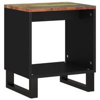 mesa de centro 40x31x46 cm madera maciza reciclada con acabado multicolor madera trabajada y metal - multicolor
