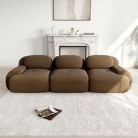 sofa modular de 3 plazas en pana de alta calidad se entrega montado con funda muy elastica color marron