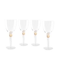 copas de vino con tallo diamante amarillo - set de 4
