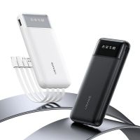 usams cd273 pb96 10000mah bateria externa con pantalla led fuente de alimentacion integrada con 4 cables 3 entradas y