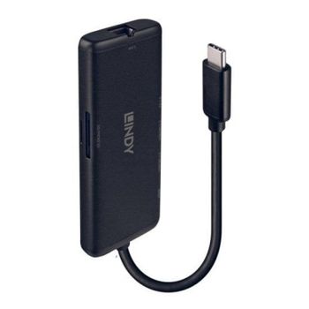 Hub USB-C Lindy 43358 Aluminio 3 Puertos USB HDMI 4K Ethernet