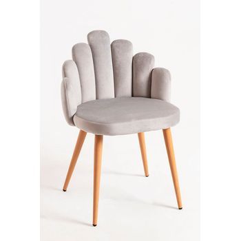 Pack 4 Sillas Hand Terciopelo De Terciopelo 77*48*42 Cm - Gris
