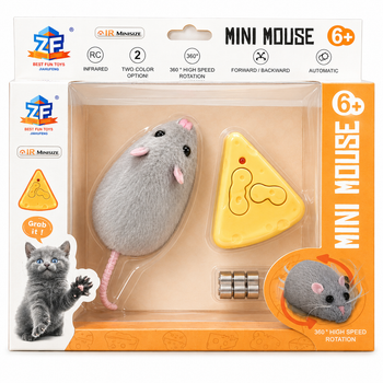 Ratón Teledirigido para Gatos y Niños, Juguete Interactivo Mini Mouse RC con Movimiento Realista, Control Remoto Infrarrojo, Juguete Divertido 6+ Años，PapaNoelToys