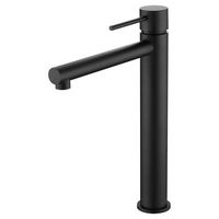 grifo monomando lavabo alto color negro mate en laton y zama con cartucho ceramico