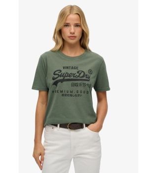 Superdry para mujer. W1011731A Camiseta Embellished VL Relaxed verde (M), Casual, Algodón, Manga corta