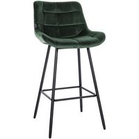 taburete de bar weston terciopelo verde oscuro 56x49x104 cm clp