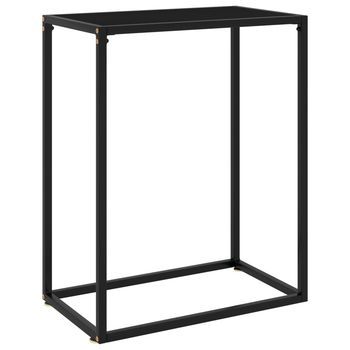 Mesa Consola Vidrio Templado Negro 60x35x75 Cm Vidaxl