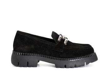 mocasín de mujer en ante con bocado black 40