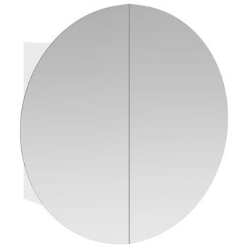Armario De Baño Con Espejo Redondo Y Led Blanco 40x40x17,5 Cm Vidaxl