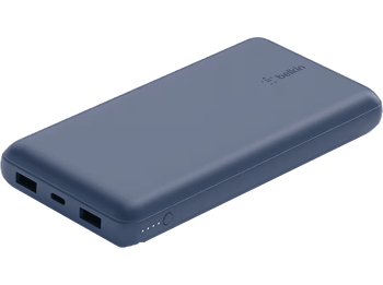 Powerbank - Belkin BPB012BTBK, 20000 mAh, USB C y A, Duración 78h, Azul