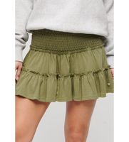 superdry para mujer w7210319a minifalda de punto escalonada verde l casual algodon