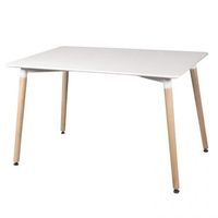 mesa de comedor fija estilo nordico 120x80 cm suecia blanco - madera de haya 120 x 745 x 80 cm