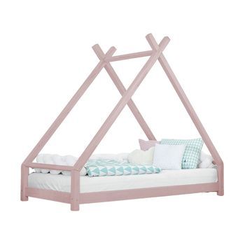 Cama Tipi Infantil Tahuka 120 X 190 Rosa Pastel