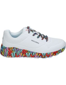 Zapatillas Para Mujer Skechers Jgoldcrown Uno Lite Subtle Love 314088l-wmlt Blanco Y Multicolor 32