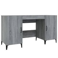 escritorio  mesa de trabajo de madera contrachapada gris sonoma 140x50x75 cm