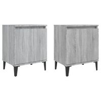 mesitas de noche  mesa auxiliar  mesilla con patas de metal gris sonoma 40x30x50 cm