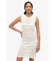 superdry para mujer w8011857a minivestido de crochet blanco xl casual sin mangas  tirantes algodon organico sostenible