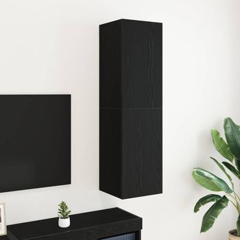 Vidaxl Mueble De Tv De Pared 30,5 X 30 X 110 Cm Roble Negro