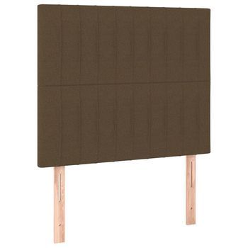 Cabecero De Cama Marrón Oscuro 100x5x118/128 Cm Tela Vidaxl